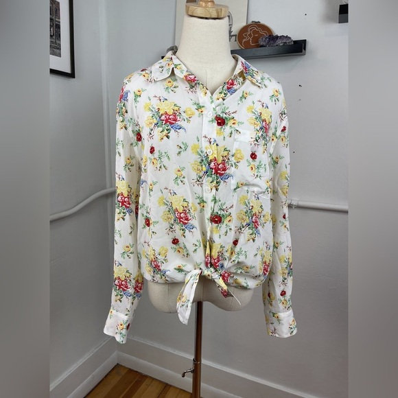 Equipment 100% Silk Floral Button Front Blouse - Picture 7 of 7